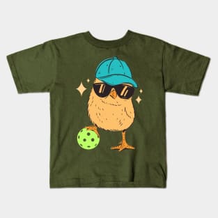 Cool Pickleball Chick Funny Player Kids T-Shirt